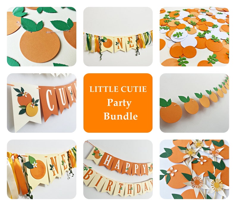 Little Cutie One High Chair Banner Orange ONE Banner. Clementine 1st Birthday Decorations. Tangerine Theme First Birthday. Citrus Party image 10