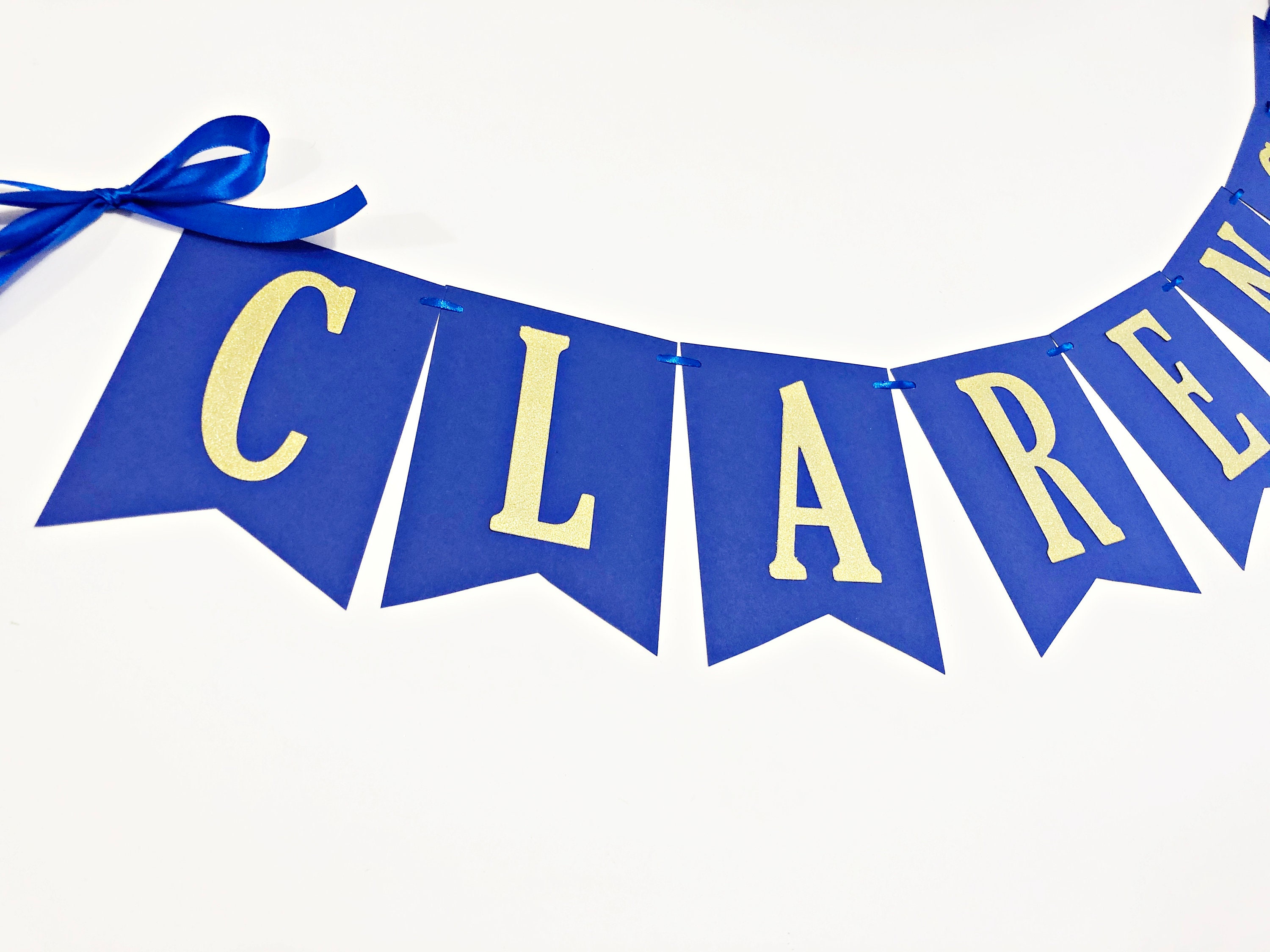 Royal Blue and Gold Name Banner Royal Blue 1st First Etsy