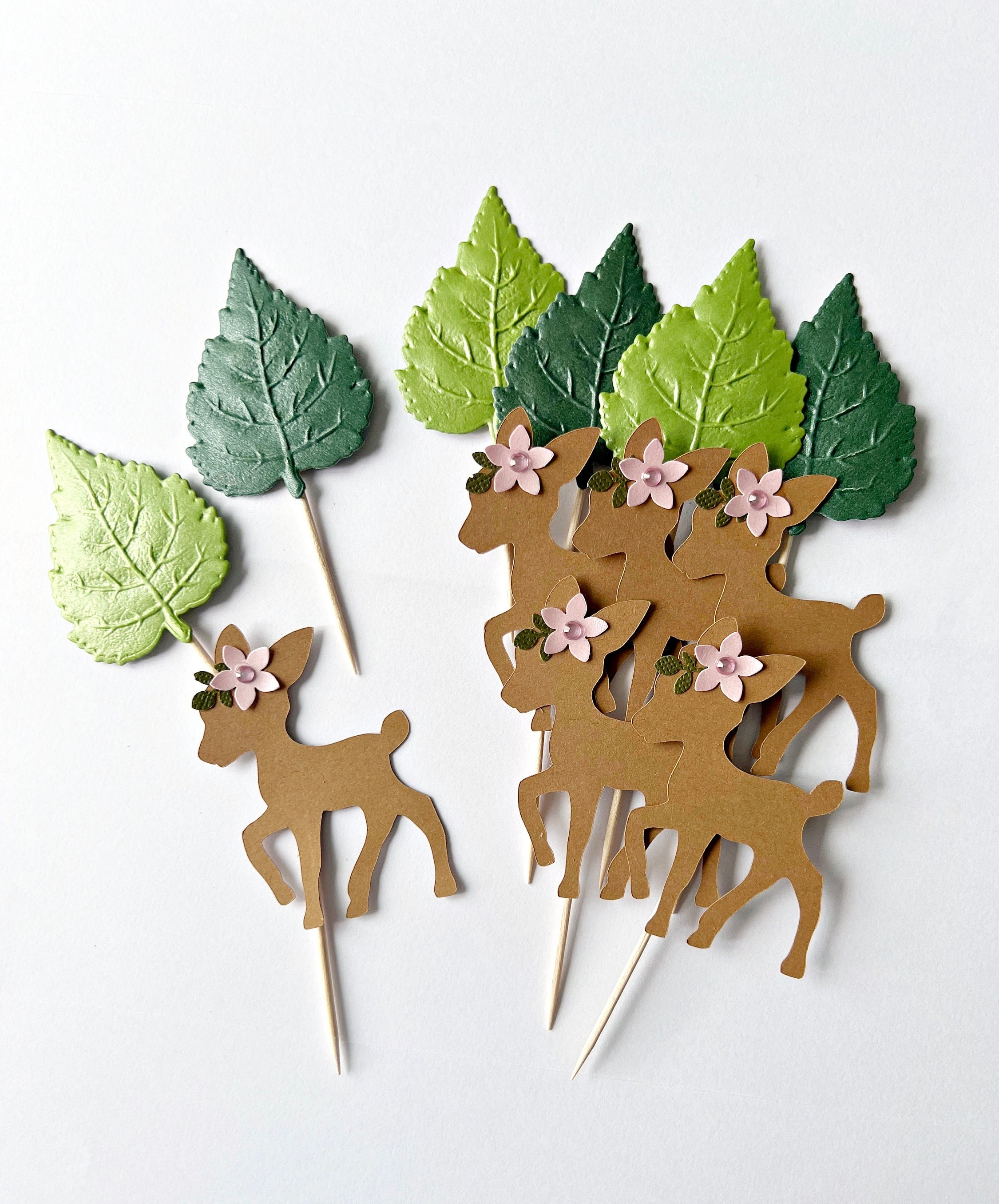 Little Baby Deer Cupcake Toppers Fawn Cupcake Toppers Woodland Etsy
