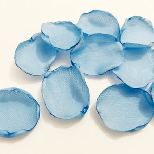 160 Pétales de SATIN bleu Décoration de mariage de conte de fées Cendrillon, panier fait main de pétales de rose, douche nuptiale, thème Cendrillon, fille Quincañera image 2