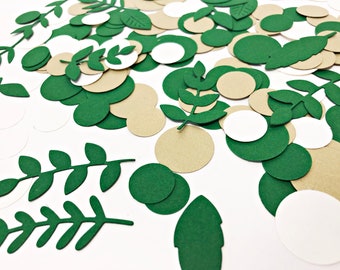 150 pcs. Greenery Confetti - Forest Baby Shower Decor. Greenery Rustic Party Decorations Bridal Shower Wedding Birthday Neutral Baby Shower