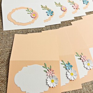 Decoraciones para fiesta de cumpleaños con flores silvestres: tarjetas de lugar con flores silvestres, confeti de flores para despedidas de soltera, baby showers, bodas, fiestas de té, margaritas y flores.