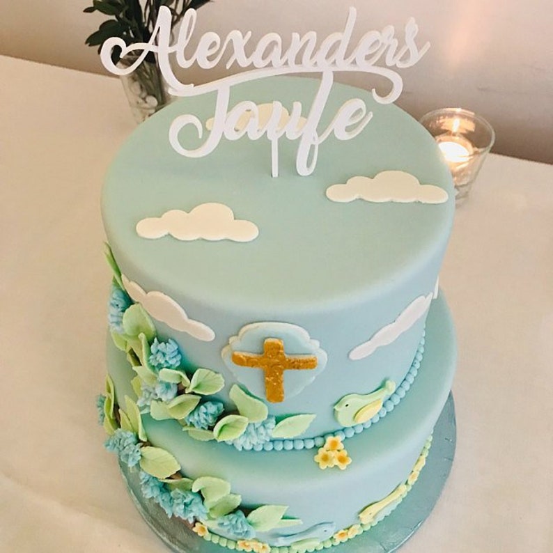 Caketopper Kuchentopper Tortenfigur personalisiert Hochzeitstorte Geburtstagstorte Taufe Torte Acryl Weiß matt