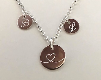 Silver chain with ENGRAVING, NAME CHAIN - chain - family chain - name - engraving - engraved - initials