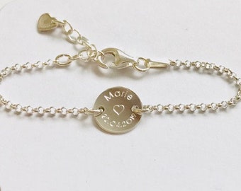 Children's bracelet - baptism bracelet - with desired engraving - sterling silver