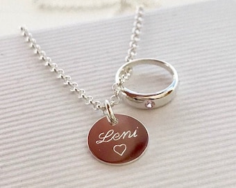 925 silver - baptismal necklace with engraving NAME CHAIN baptism birth boy GIRL