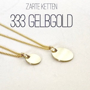 Gold Chain - 333 - Real Gold - Name Necklace - Engraving - Baptismal Jewelry - Wedding - Initials Necklace Gold - Birth - Baptism - Communion
