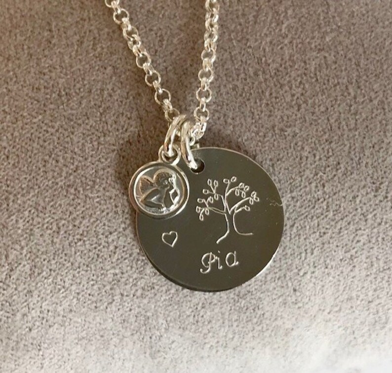 Silber 925 Gravur Anhänger mit der beweglichen Herz/&Infinity Kette/&Gravur