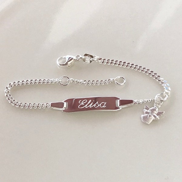 Children's bracelet 925 silver - 12/14 cm - baptism bracelet - angel - bracelet - BAPTISM BIRTH baptismal jewelry