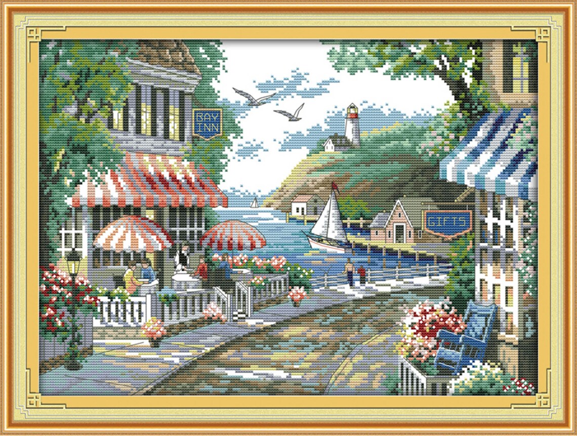 Joy Sunday 14CT Stamped Cross Stitch Kit PrintedWhite Cloth Etsy