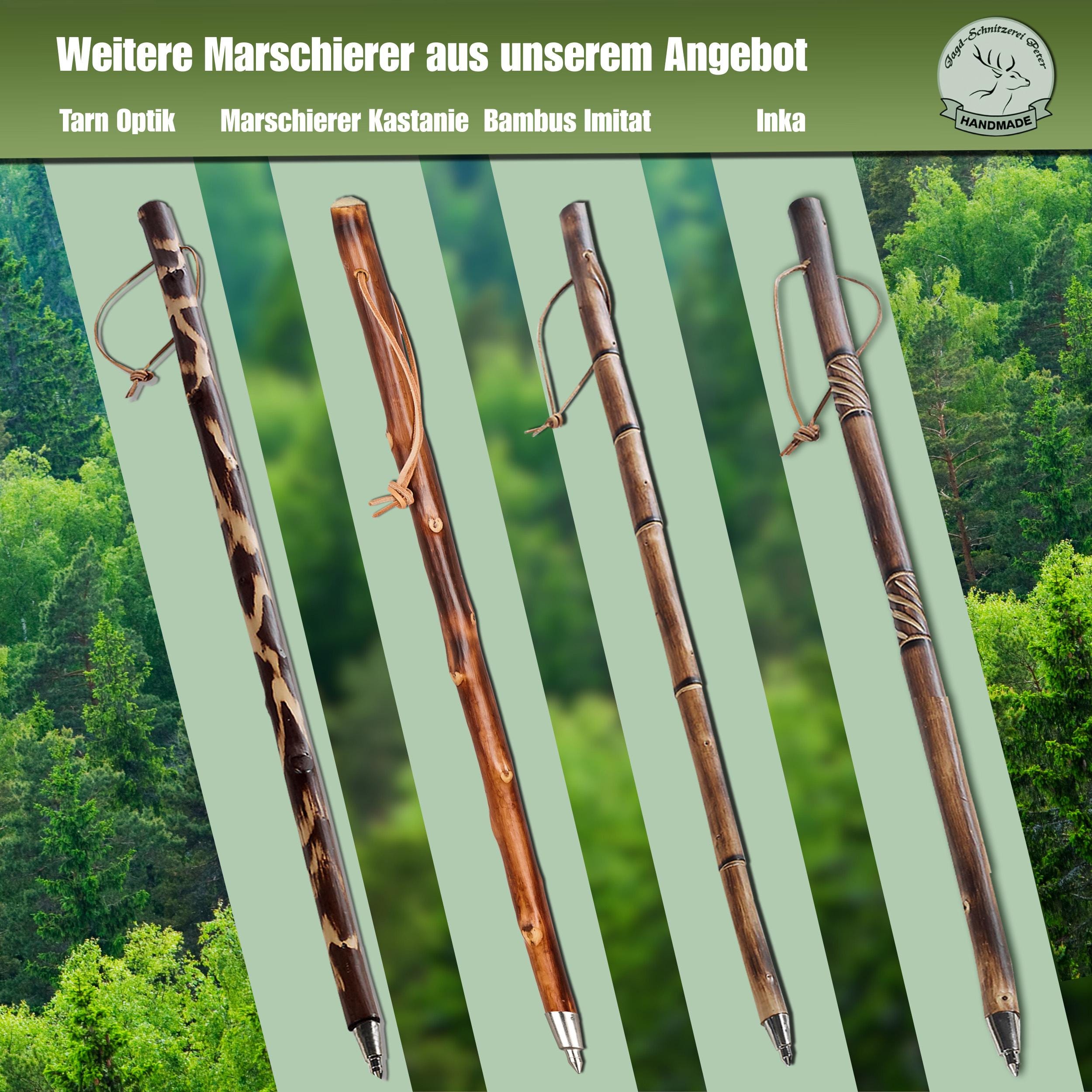 Stock-Fachmann® Wanderstock Aus Kastanie - Naturholz Mit Bergstockspitze, Länge Wählbar