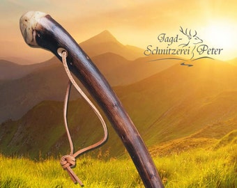 Wanderstock Holz, Naturwurzel, Geschenk für Sie und Ihn, mit Gravur, Wunschtext,  98-170 cm, 15 Zeichen inklusive