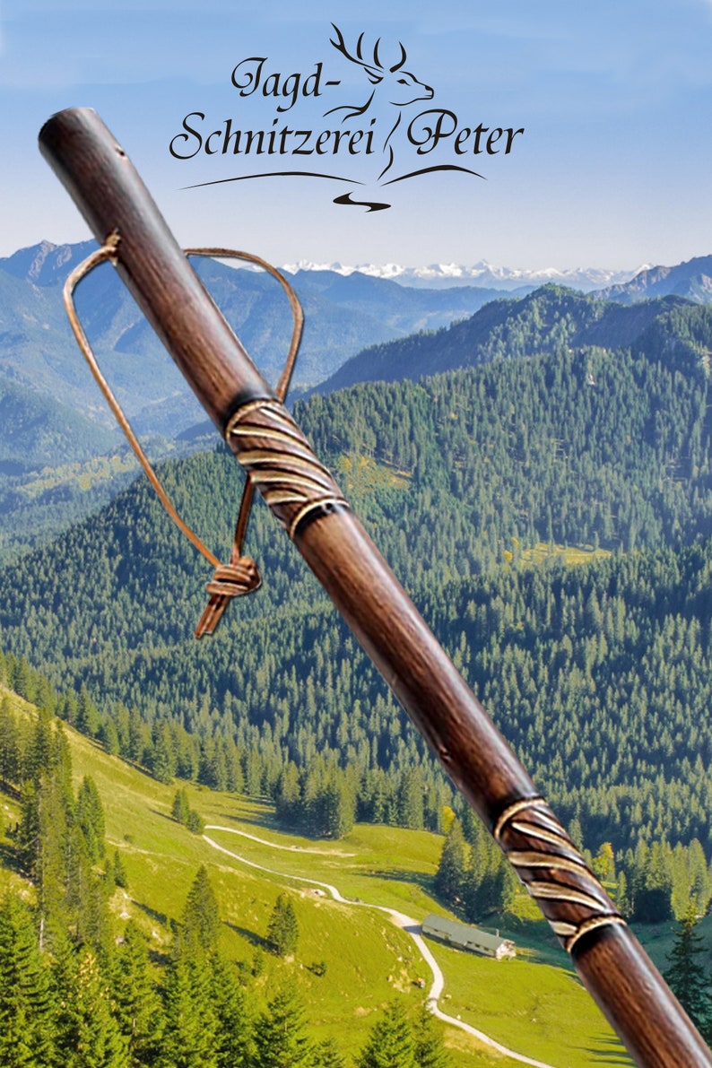 Ab 35 Euro: Jagd-Schnitzerei Peter Wanderstock Holz Inka 98-170 cm 15 Zeichen inklusive Bild 4