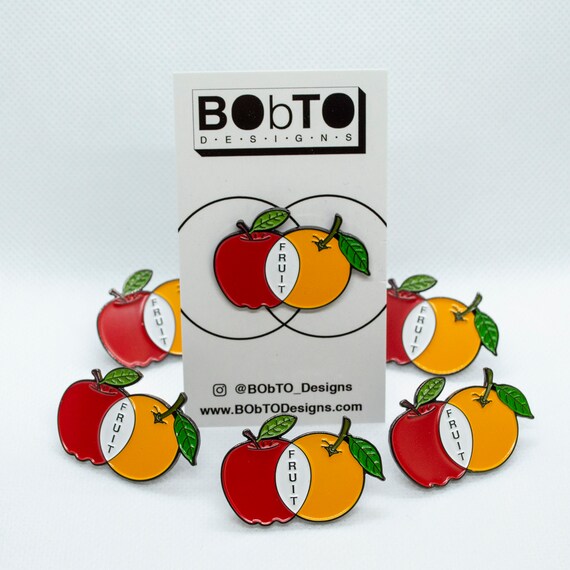 Apple & Orange Venn Diagram Enamel Pin Etsy