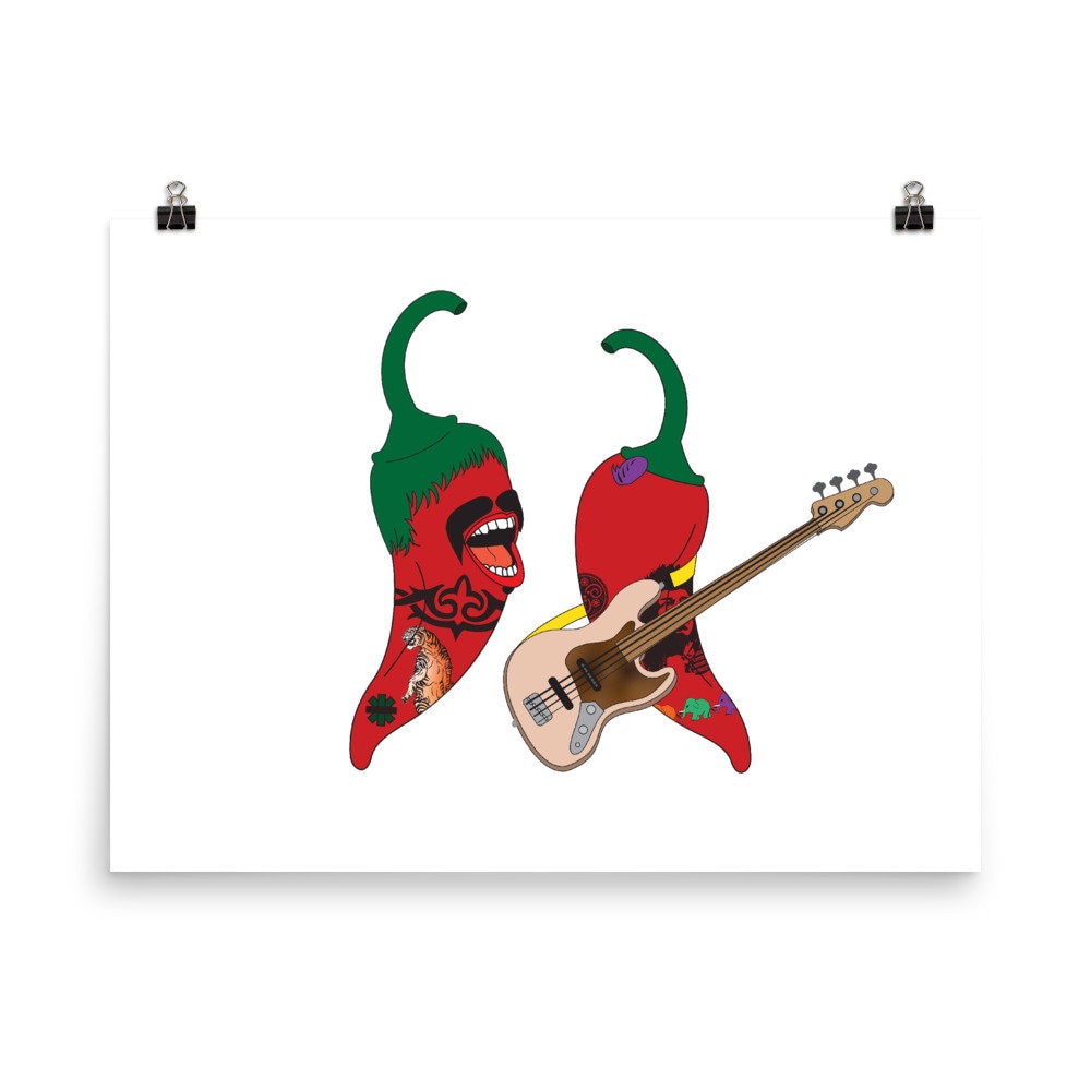 Red Hot Chili Peppers Poster Music Posters Rock Posters RHCP Art Print Red Hot Chili Peppers Tour Art RHCP Band Poster RHCP Logo Album Guitarist Gift