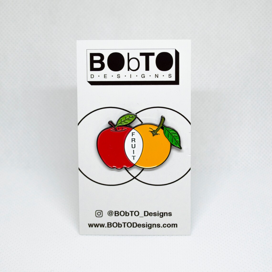 Apple & Orange Venn Diagram Enamel Pin Etsy