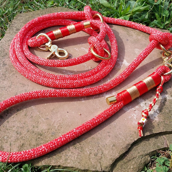 Tauleine dog leash in red