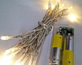 10 20 50 100 LED Lichterkette Batterie Timer warmweiß