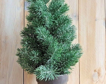 Tannenbaum künstlich grün 40cm mit Topf gefrostet beschneit