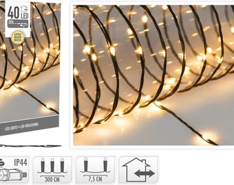 LED Drahtlichterkette ummantelt Strom warmweiß kaltweiß außen Weihnachten Deko 40 - 480