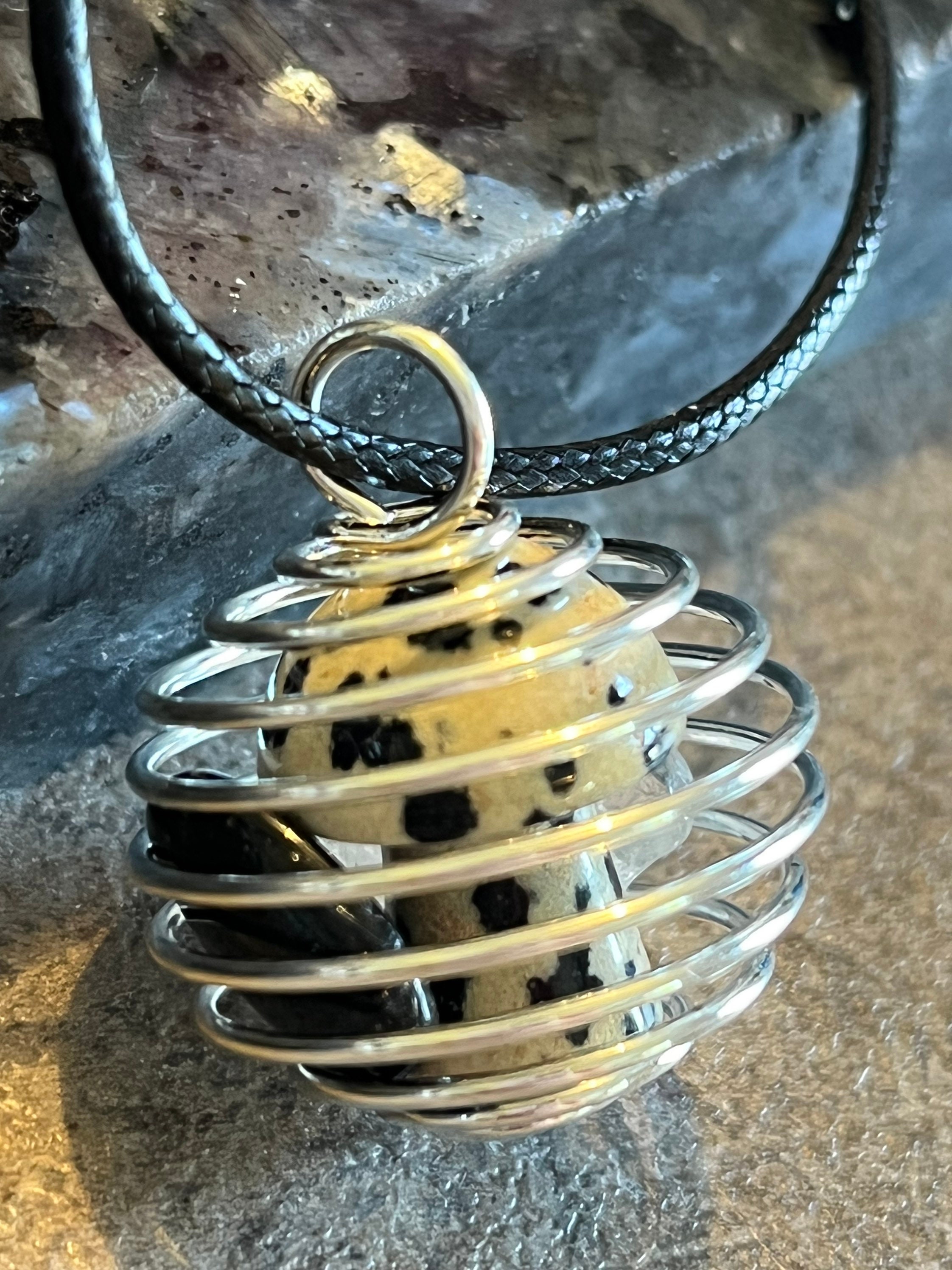 Gold Tone CAGE Necklace Healing Crystal Cage Necklace Gold tone 