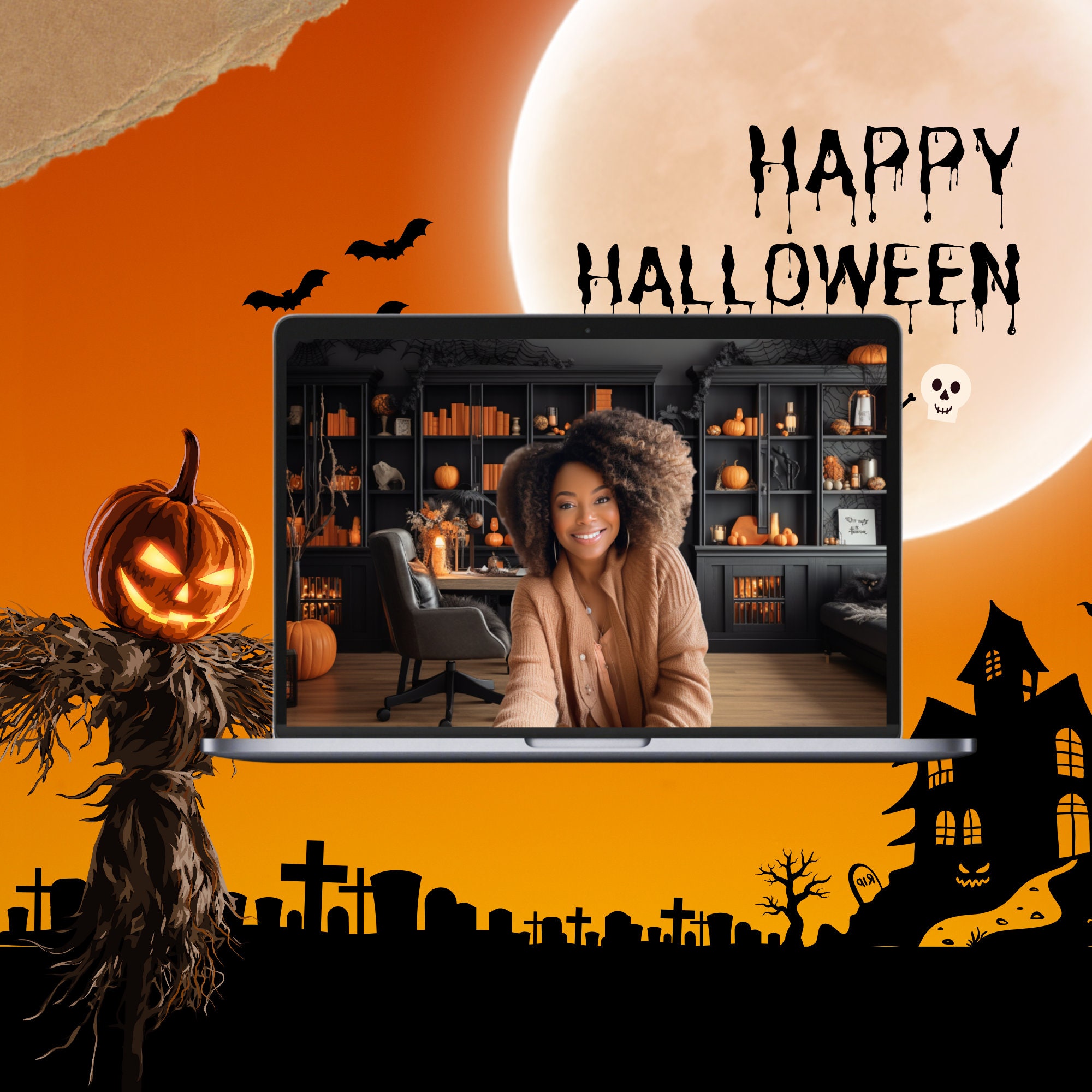 10 Halloween Zoom Backgrounds, Zoom Background Halloween, Zoom 
