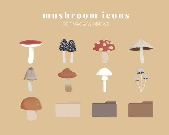 Mushroom Cottage Desktop Wallpaper and Folder Icons Pack for - Etsy