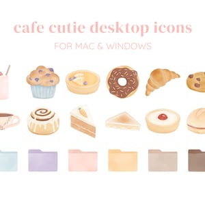 Cafe Cutie Icon Pack for Mac and Windows | Aesthetic Icons | Mac Folder Icons | Cute Icons | Pretty Icons |Digital Download