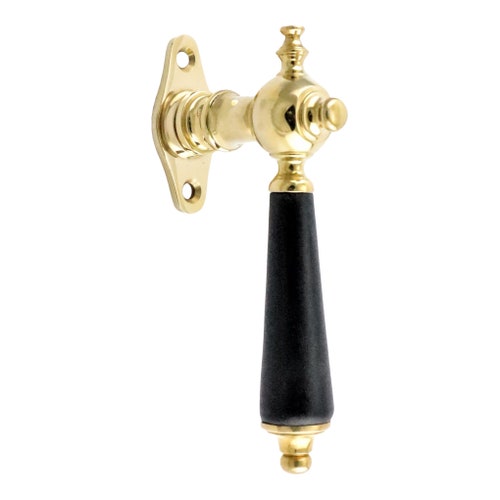 Elegant window handle in historicist style, made of polished brass | Authentic handcraft | JCB HANDMADE - 420.0013.35