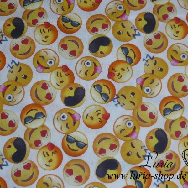 11,90 EUR/m Baumwollstoff Funny Emoticons Smiley Webware 100% Baumwolle