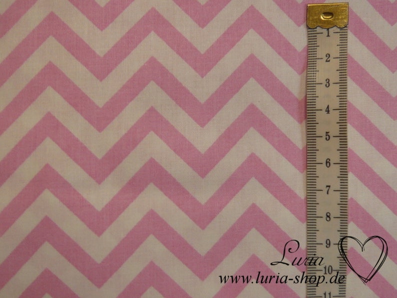 9.50 EUR/meter cotton fabric Chevron Wave pink white woven fabric 100% cotton image 4