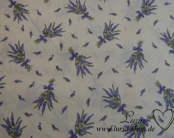 10,40 EUR/meter cotton fabric lavender lilac on cream white woven fabric 100% cotton