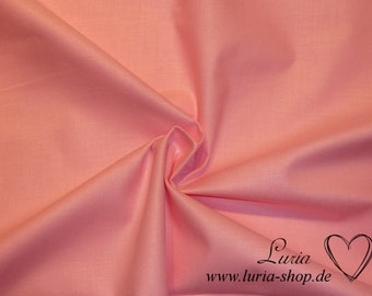 8.90 EUR/Meter Cotton fabric, uni-colored, pink, light pink, woven fabric, 100% cotton