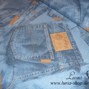 12.50 EUR/meter decorative fabric jeans denim look cotton mix