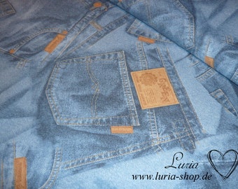 12,50 EUR/metro tessuto decorativo tessuto jeans effetto denim misto cotone