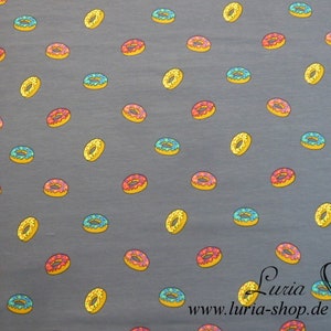 0.75 m REMAINING jersey donuts colorful on gray cotton jersey image 3