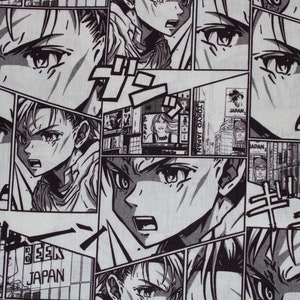 May include: Black and white manga style illustration of a young man's face with a cityscape background. The text "TOKYO JAPAN" is visible in the background.