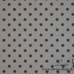 9.50 EUR/meter fabric cotton dots gray / blue-grey on white 5 mm Ökotex100