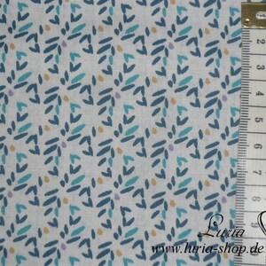 9.50 EUR/meter cotton fabric Mila blue turquoise curry on white Woven goods 100% cotton image 2