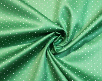 14.30 EUR/meter Dirndl fabric dots white on green grass green 1 mm cotton satin