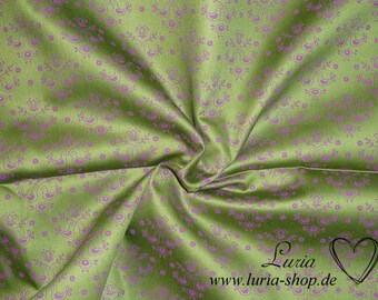 0.30 m REMNANT Dirndl fabric, doves dark pink - green