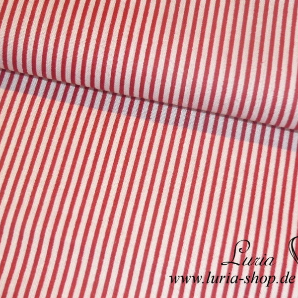 10.10 EUR/meter cotton fabric stripes red white pinstripes woven goods 100% cotton