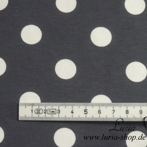 12.90 EUR/meter jersey cotton dots white on dark grey, 15 mm image 3