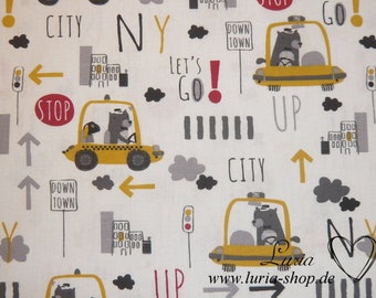 12,10 EUR/m Stoff Baumwolle Taxi, New York, Kinderstoff