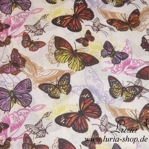 9,80 EUR/meter cotton fabric butterflies colorful