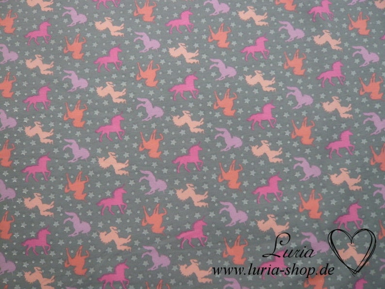 12,00 EUR/mètre jersey coton licornes rose pastel anthracite Saola image 2