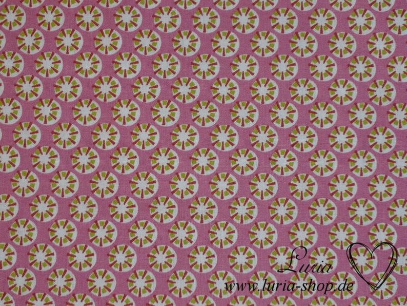 9.90 EUR/meter cotton fabric retro flowers pink red green 100% cotton woven goods image 1