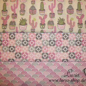 0.80 m REMAINING cotton fabric Baccara pink-gray image 4