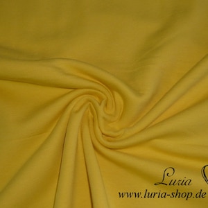 0,55m RESTSTÜCK Wintersweat Jersey Baumwolle uni einfarbig gelb Bild 1