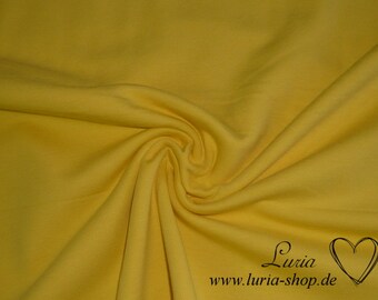 0,55m RESTSTÜCK Wintersweat Jersey Baumwolle uni einfarbig gelb
